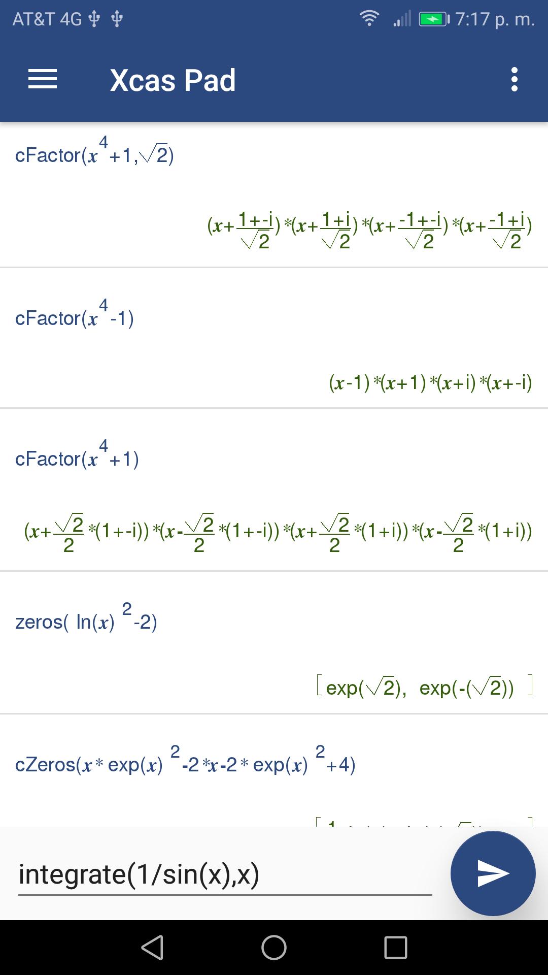 Xcas Pad