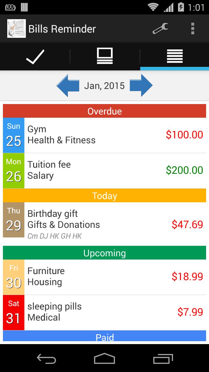 Bills Reminder