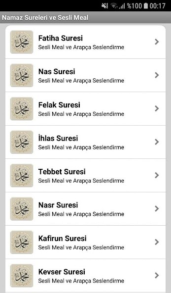 Namaz Sureleri ve Sesli Meal