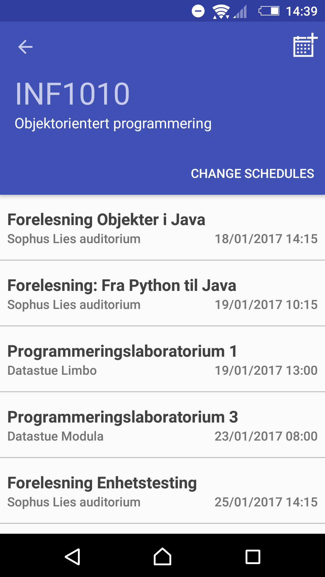 Course info at UiO