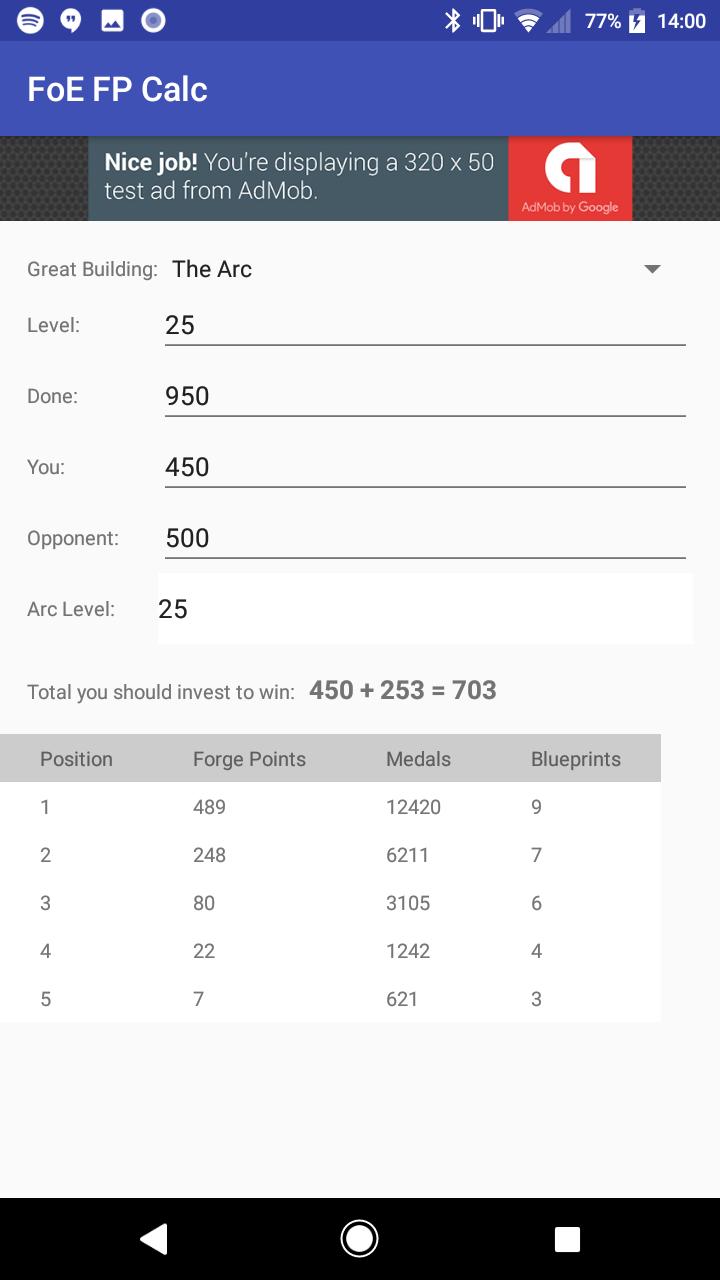 FoE FP Calculator