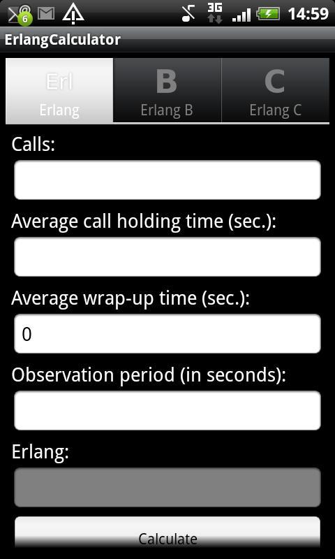 Erlang Calculator