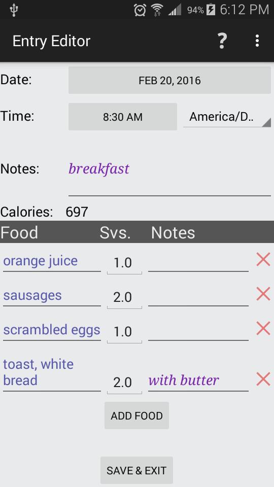 Food Log
