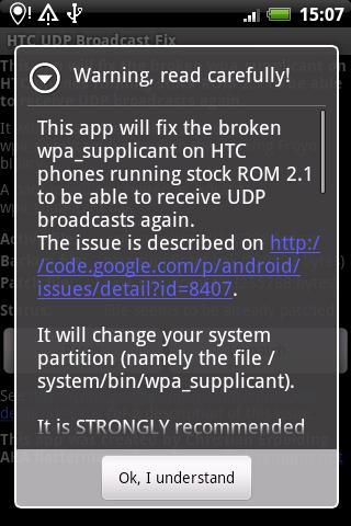 HTC UDP Broadcast Fix