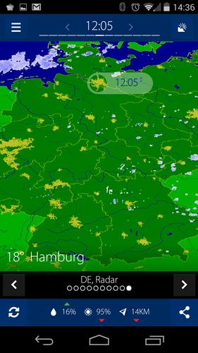 Realtime rainradar Europe