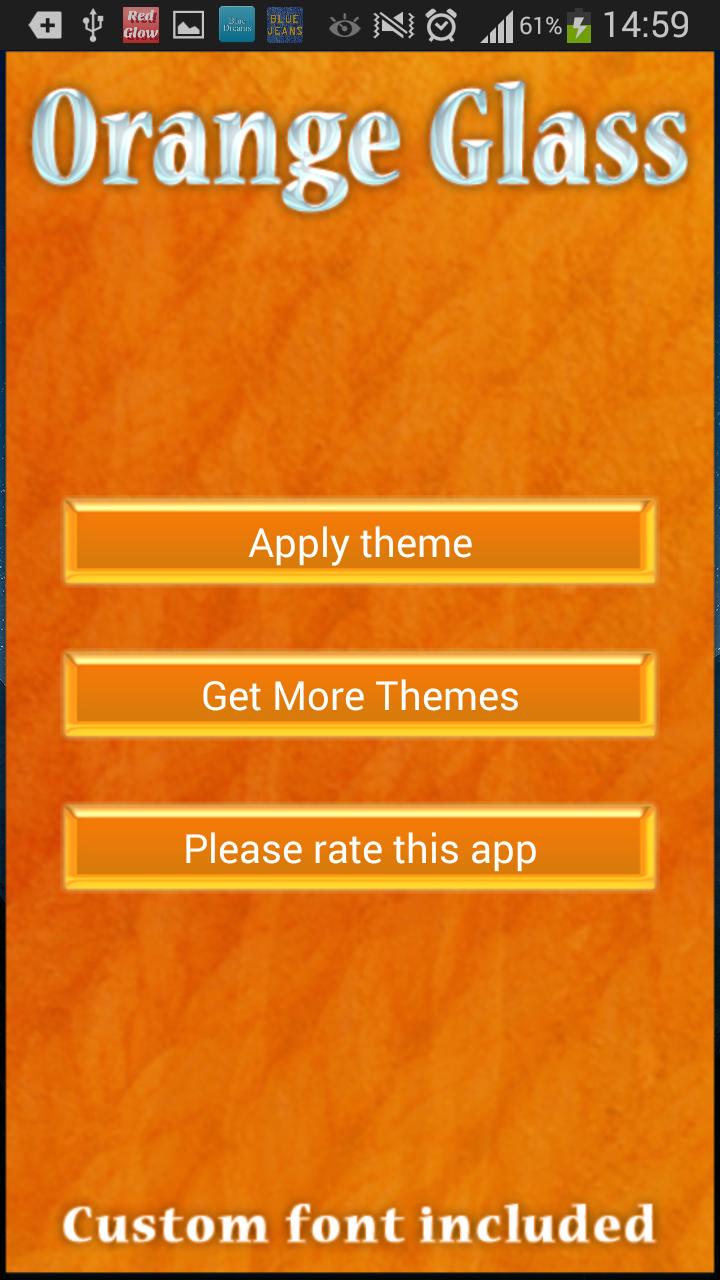 GO Keyboard Orange Glass