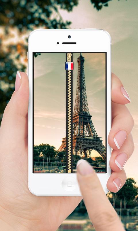 Paris Background Zipper Lock