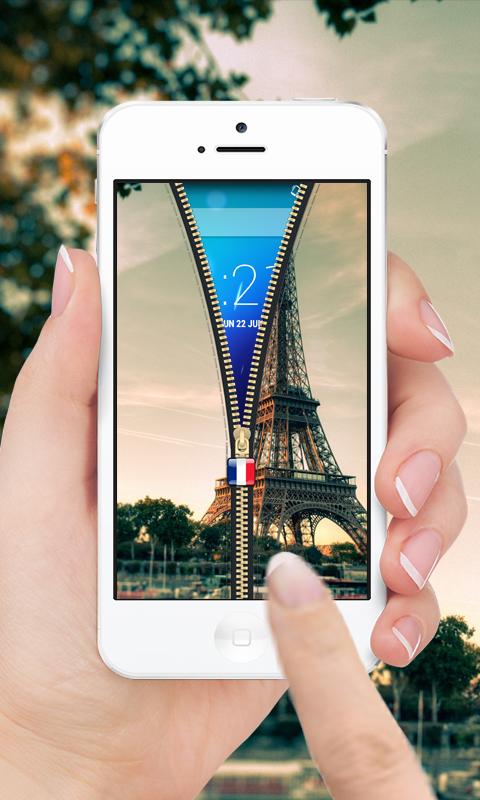 Paris Background Zipper Lock