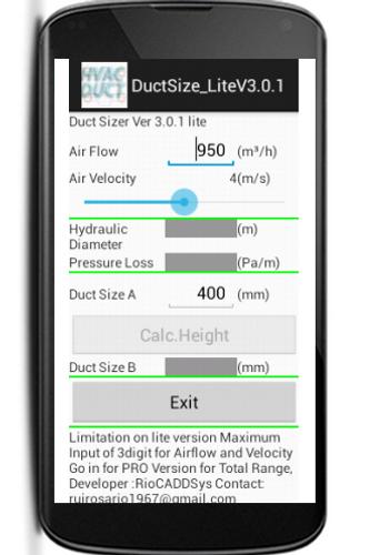 Duct Sizer Lite 3.0.1