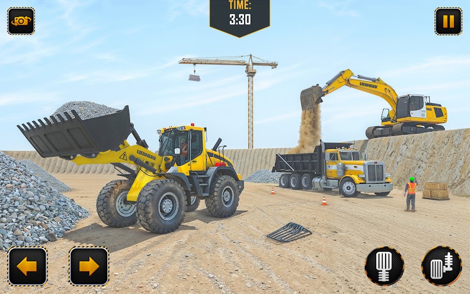 City Heavy Excavator Crane 3D