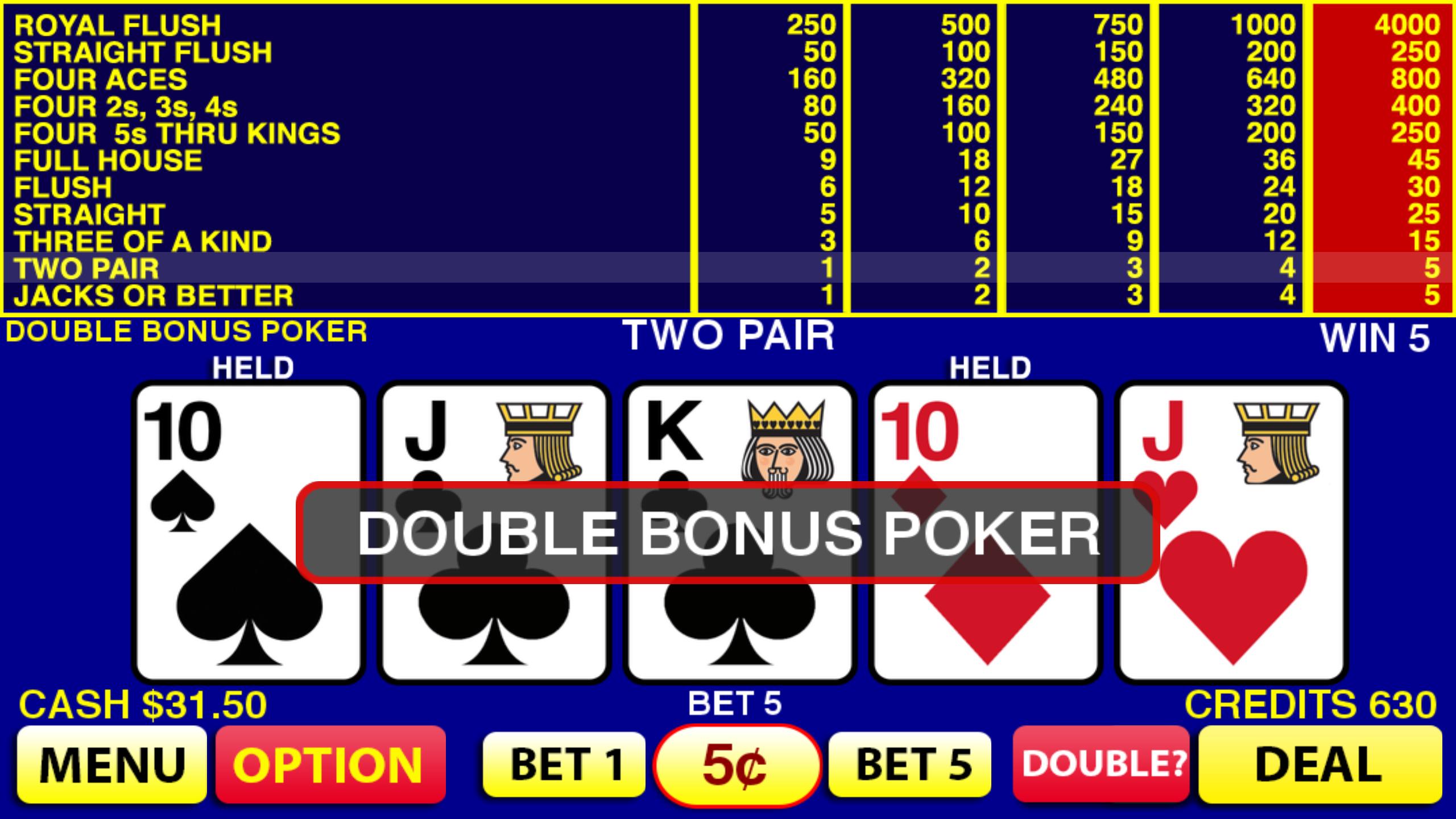 Double Bonus Poker