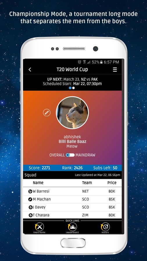 Fandromeda - Fantasy Cricket